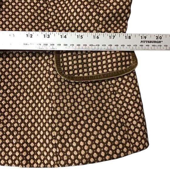 Le Suit Brown Polka Dot Tweed Career Blazer Jacket 12P - Picture 6 of 12